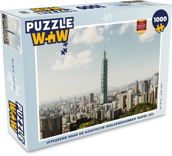 MuchoWow Puzzel Uitkijkend naar de Aziatische wolkenkrabber Taipei 101 - Legpuzzel - Puzzel 1000 stukjes volwassenen