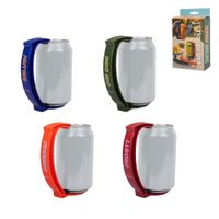Fisura Blikgreep set van 4 "Cheers, Healthy, cin cin prost" originele drankblik handvat in verpakking van 4 barbecuegeschenk