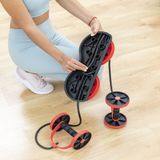 InnovaGoods Abdominal Roller with Rotating Discs, Elastic Bands and Exercise Guide