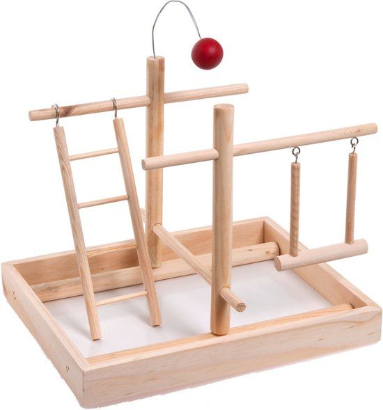 FLAMINGO - Vogelspeelgoed speelplaats - 28,5 x 23 x 23 cm - beige