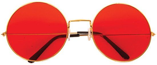 Faram Party Hippie Flower Power Zonnebril - Rood - Unisex