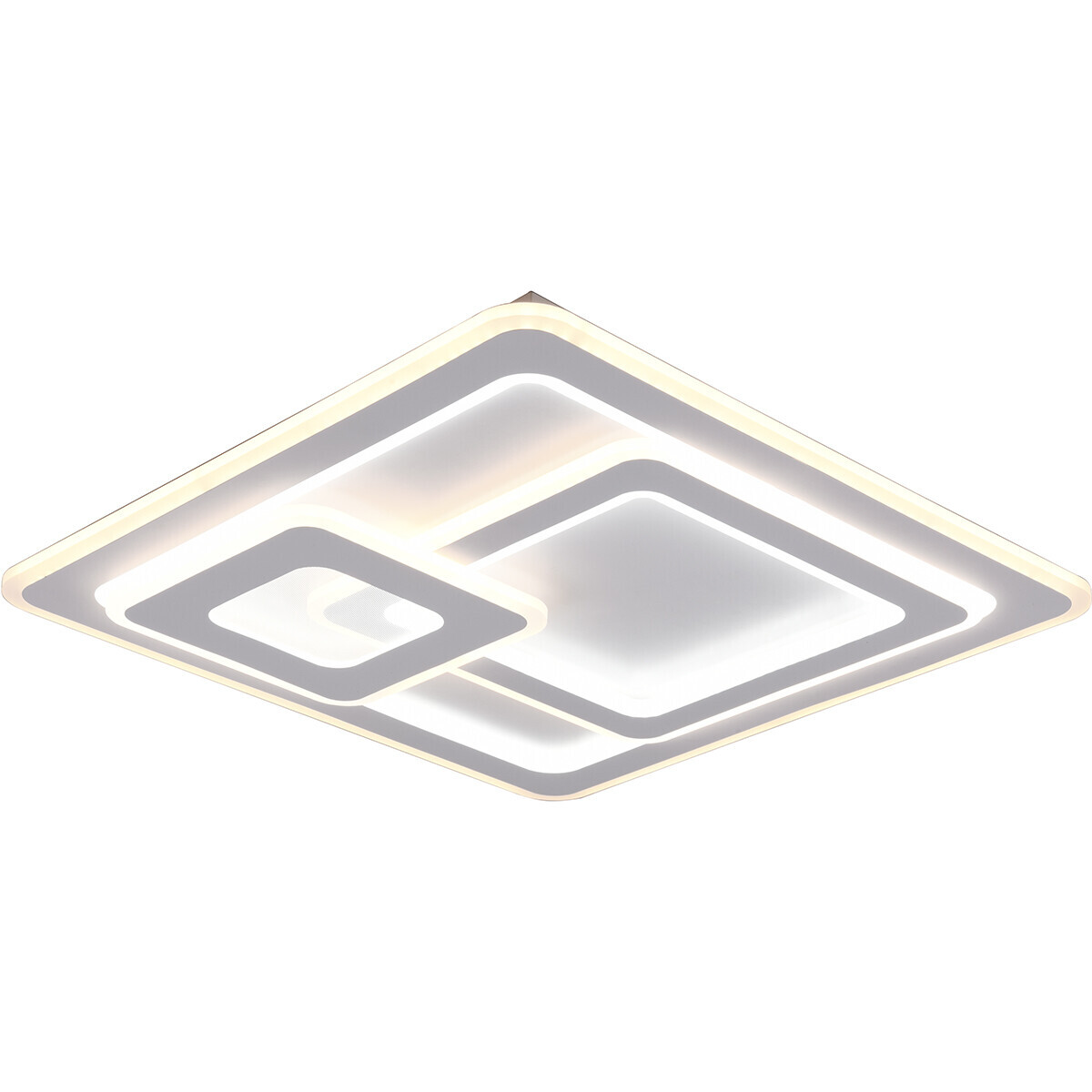 BES LED LED Plafondlamp - Plafondverlichting - Trion Mirna - 76W - Aanpasbare Kleur - Afstandsbediening - Dimbaar - Vierkant - Mat Wit - Aluminium