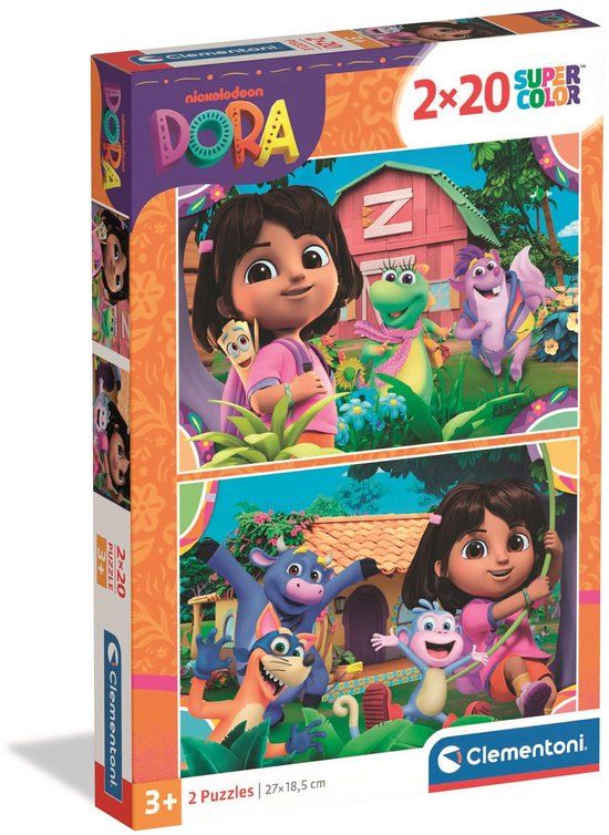 Clementoni Dora the Explorer Super Color Puzzel 2x20 Stukjes