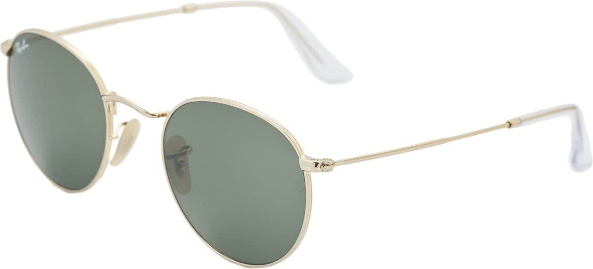 Ray-Ban RB3447 001 - Round Metal - zonnebril - Goud / Groen Klassiek G-15 - 50mm