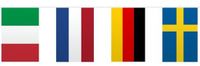 Merkloos / Sans marque Folat Bv Vlaggenlijn Europa - 3x - 10 meter - plastic - Europese landen vlaggen - vlaggetjes - Internationale versiering