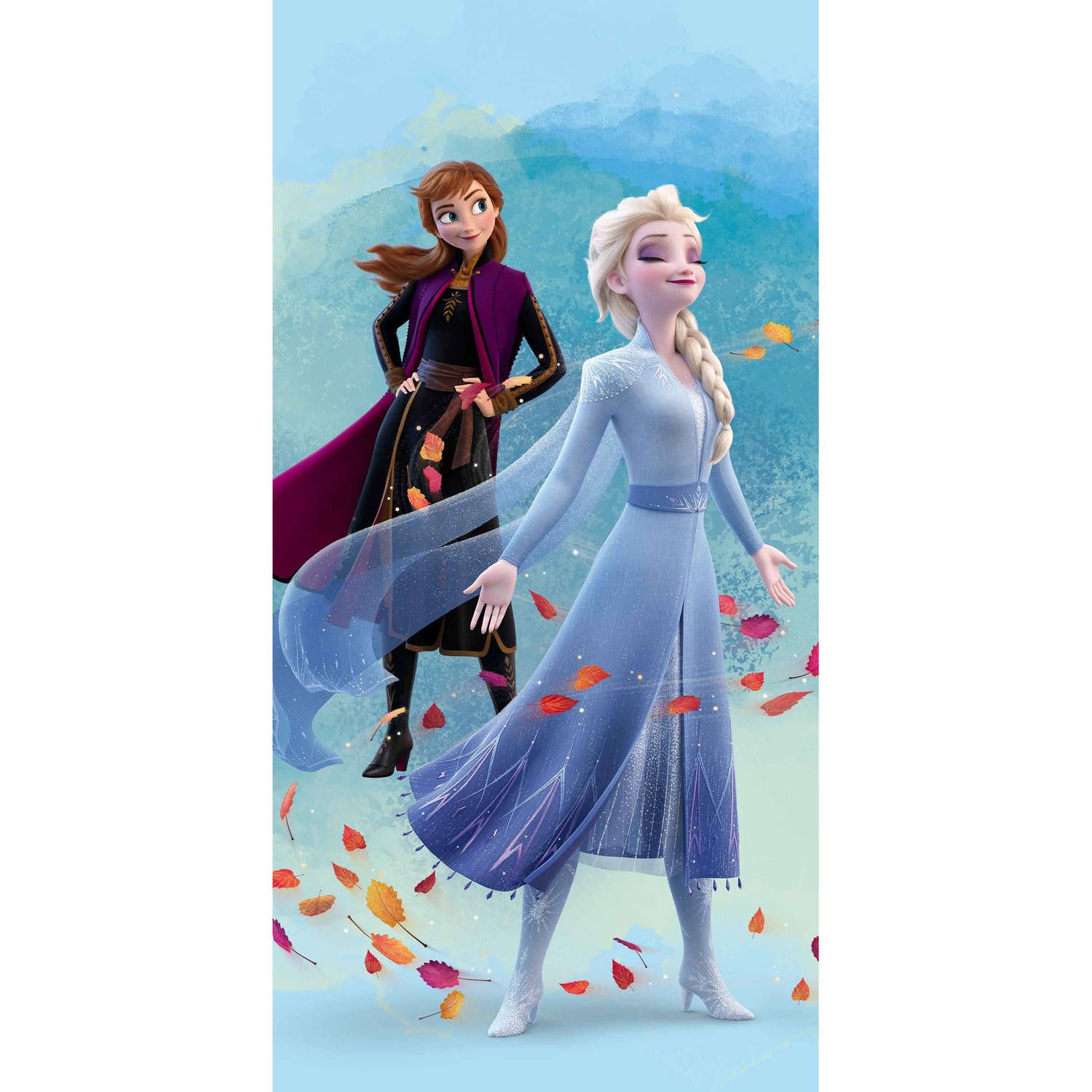 Disney Frozen Strandlaken Wind - 70 x 140 cm - Katoen - Blauw