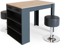 Vicco Repose Bartafel set – 67 x 100 cm met 2 krukken Antraciet/gouden eik