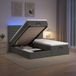 Maison Exclusive Lit Ottoman exclusif, avec matelas et éclairage LED, couleur gris foncé, dimensions 200 x 200 cm, revêtement en tissu