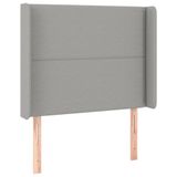 VidaXL Hoofdeind & Voeteind Lichtgrijs Polyester/Hout 103x16x78/88 cm