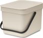 Brabantia Sort & Go Prullenbak - 6 l - Soft Beige