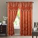 Elegant Comfort Aurora Jacquard-look gordijnpaneel set met bevestigde volant 137 x 213 cm (set van 2), roestrood