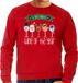 Bellatio Decorations foute kersttrui/sweater heren - Kerst wijn glazen - rood - drank/wine S