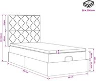 vidaXL Ottoman Bed with Mattress Dark Grey 90 x 200 cm Velvet