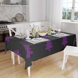 Bonamaison Tafelkleed, Anti-Mold, Sneldrogend, Waterdicht, 100% Polyester Tafellaken, Paars, zwart, 140 x 160 Cm