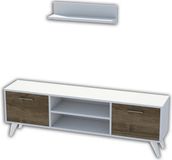 homemaniac Homemania Tv-meubel Horus 120x30x48,6 cm wit en walnootkleurig