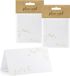 PartyDeco Naamkaartjes/Plaatskaartjes Nature - Bruiloft - Wit/Goud - 50 stuks