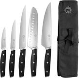 MasterChef Messenset, Messenkoffer met Koksmes, (5 stuks) Santokumes, Schilmesje, Universeel Mes en Vleesmes, Hoogwaardig Koolstofroestvrij Staal, Superscherp, Handvat met Volledige Tang