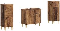 vidaXL - 3-delig - badkamerkast - set - DELFT - Oud - hout - Bewerkt - hout
