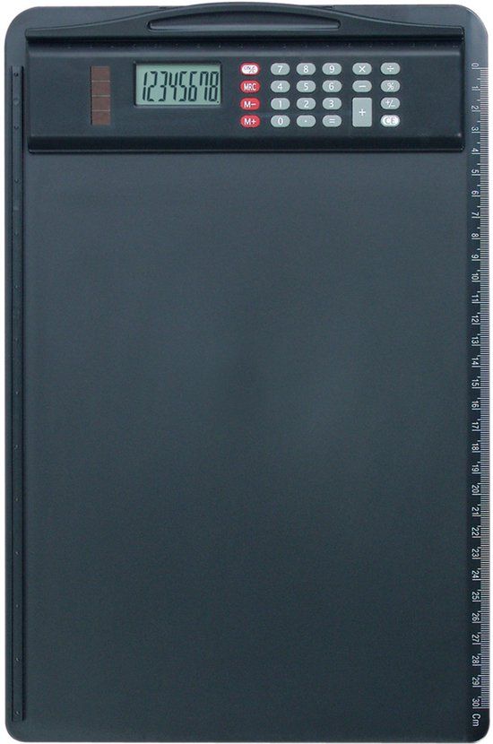 Alassio Klembord, DIN A4, met rekenmachine, zwart