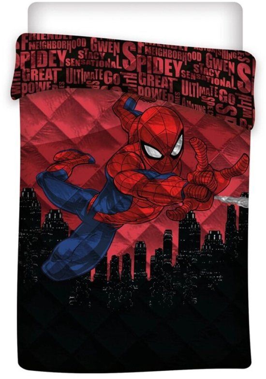 4KidsOnly SpiderMan Sprei Great Power - Eenpersoons - 140 x 200 cm - Polyester