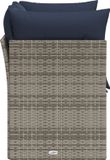 vidaXL Banc de jardin en poly rotin gris avec coussins