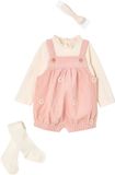 Vertbaudet 4-delige babyset van velours lichtroze