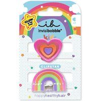 Invisibobble Clipstar Glow Happy Heart - Skřipeček Do Vlasů 2 Ks