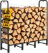 VEVOR Wood Rack 1/4 Cord Wood Rack 1220x320x1185mm, for Fireplace, Patio & Balcony, Powder-Coated Carbon Steel Frame, Load Capacity 250 Kg, Capacity 591.8 L Black