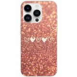 Apple iPhone 14 Pro Paillettes coeur bedrukt siliconen hoesje