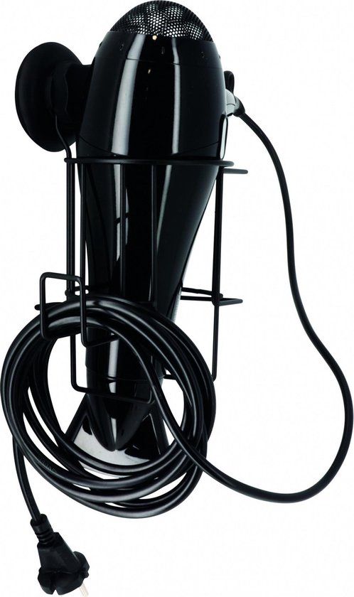 Compactor Föhnhouder Bestlock - 22,4 cm - RVS - Zwart