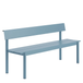Muuto Banc Linear Steel avec dossier Bleu pâle, 170x34 cm