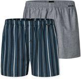 Schiesser Boxershorts 2-pack geweven stof strepen meerkleurig