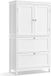 Vasagle Armoire de salle de bain, Armoire de rangement, 2 portes, 2 tiroirs, Étagère réglable, 30 x 60 x 110 cm, Blanc classique