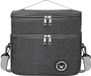 Sac isotherme sans marque Sac à lunch - Isolé Pliable Double couche - pour Travail Voyage Bureau Pique-nique - Gris 9.6L Taille M