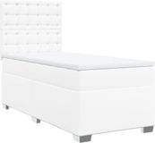 vidaXL Boxspring met matras kunstleer wit 90x200 cm