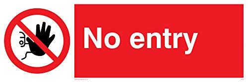 Viking Signs Viking Signs PA26-L62-V "No Entry" Sign, Vinyl, 200 mm H x 600 mm W