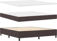 vidaXL Boxspringbed met hoofdeinde Donkerbruin 180 x 200 cm Stof