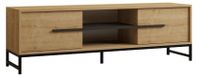 Saphir meuble TV, aspect chêne, 160 cm, mélamine, fixation murale