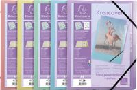 Exacompta 10x Voorordner met 3 kleppen polypropyleen Kreacover Pastel - 8 vakken - A4 - Geassorteerd
