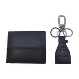 Lazio 173445 Set portemonnee en sleutelhanger van 100% leer, Blauw, Standard, Hedendaags