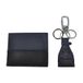Lazio 173445 Set portemonnee en sleutelhanger van 100% leer, Blauw, Standard, Hedendaags