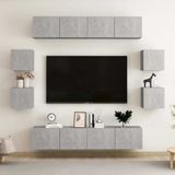 Maison Exclusive - Meuble TV 8 pièces Bois d'ingénierie Gris béton