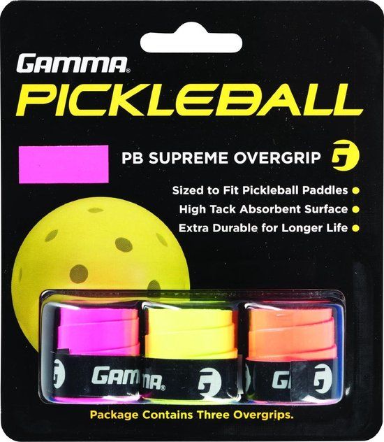 Gamma Sports Supreme Pickleball Overgrip - Neon (3-Pack)