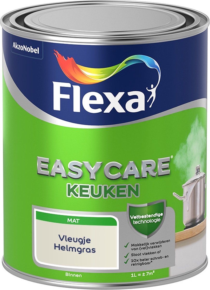 FLEXA Easycare Muurverf - Keuken - Mat - Vleugje Helmgras - 1 liter
