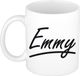 Bellatio Decorations Emmy Naam koffiemok - beker - met sierlijke letters - wit