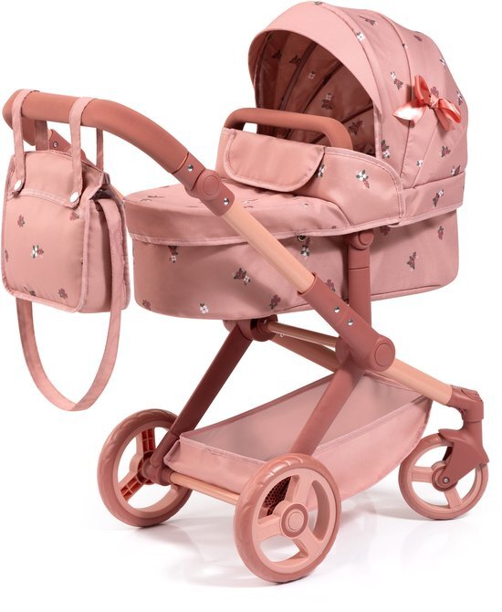 Bayer Design Combi Dolls Pram XEO - 72 x 38 x 65 cm - Dark Pink