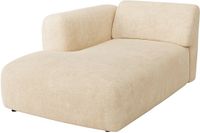 Vente-unique Chaise longue links zonder slaapgedeelte met armleuning in beige stof van Maison Céphy POGNI