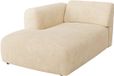 Vente-unique Chaise longue links zonder slaapgedeelte met armleuning in beige stof van Maison Céphy POGNI