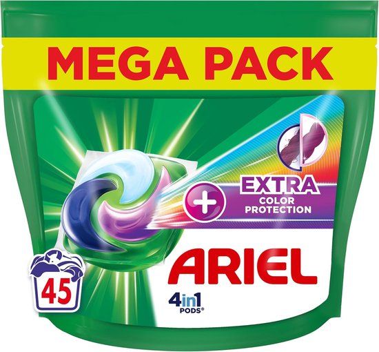 Ariel 4in1 PODS Wasmiddel Pods + Extra Kleurbescherming en Vezelbescherming - 45 Wasbeurten