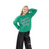No Way Monday rechtvallende sweater met borduursels - groen